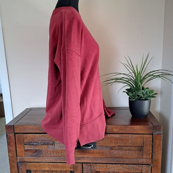 Kirkland Signature Sweatshirt Crewneck Cozy Fleece Lined Burgandy Medium - Picture 4 of 11